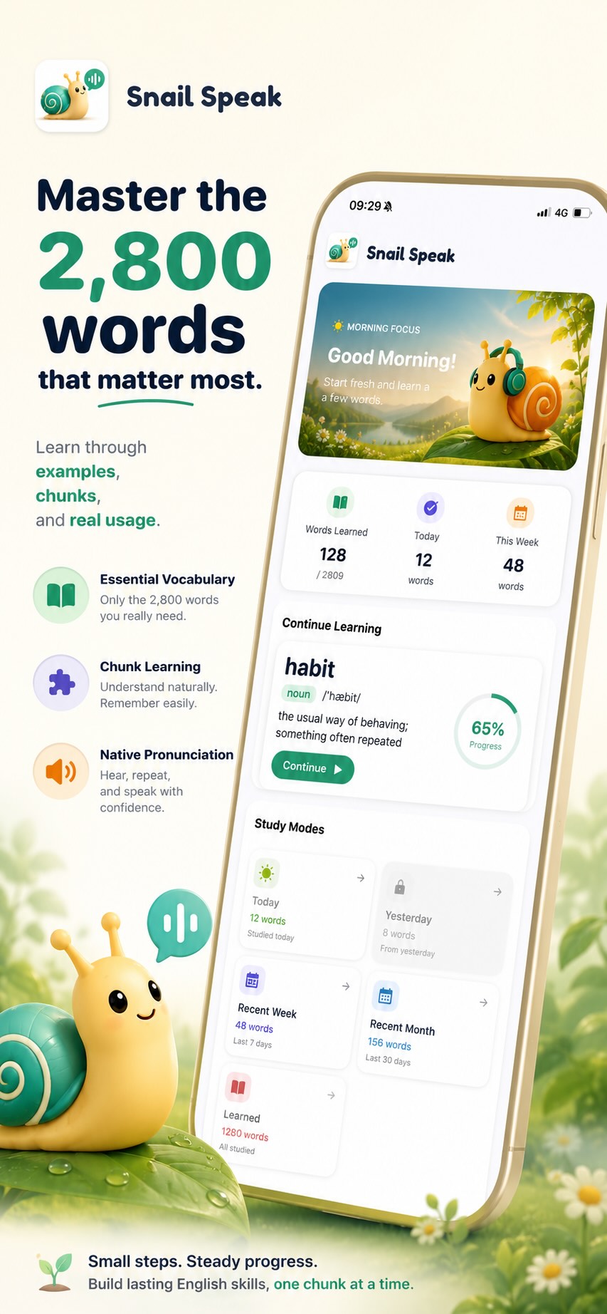 Snail Speak app screen